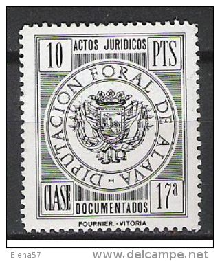 0275-SELLO LOCAL FISCAL DIPUTACION ALAVA 10 PTS.ANTIGUO SELLO LOCAL FISCAL DIPUTACION FORAL DE ALAVA ACTOS JURIDICOS DOC - Revenue Stamps