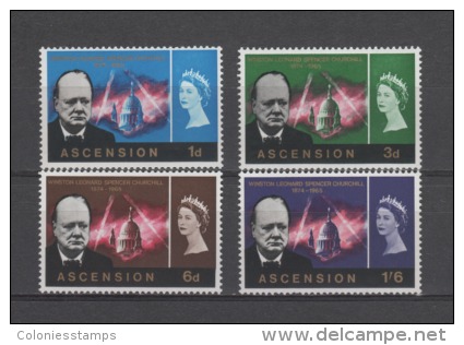 (S0124) ASCENSION, 1966 (Sir Winston Churchill Memorial Issue). Complete Set. Mi ## 96-99. MNH** - Ascension