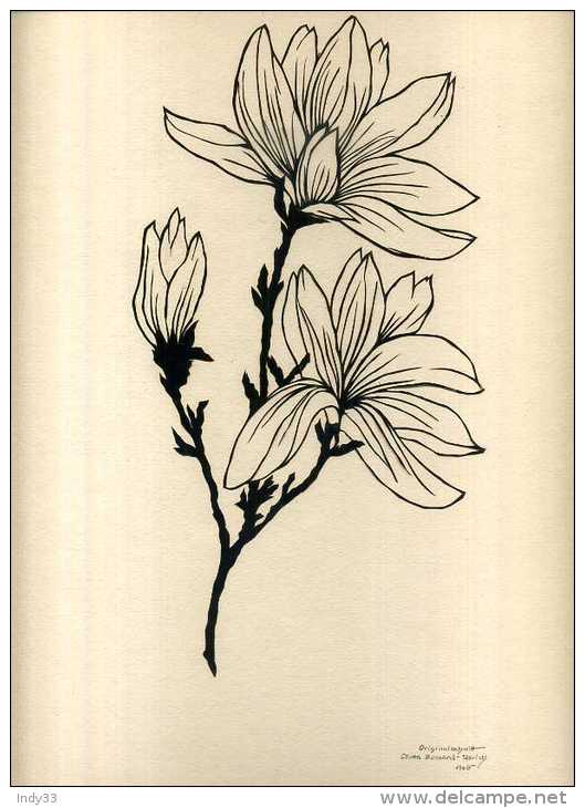 - DECOUPIS FLEURS . SIGNE ET DATE 1965 . - Bloemen