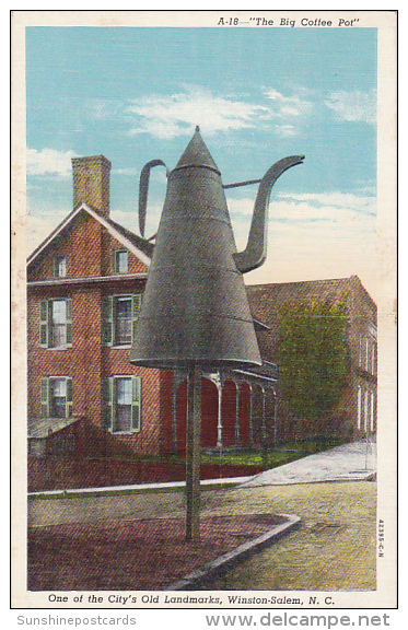 North Carolina Winston Salem The Big Coffee Pot Curteich - Winston Salem