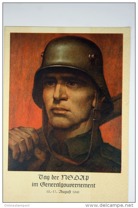 Generalgouvernement: Propagandapostkarte,Tag Der NSDAP 1941, Krakau Stempel - Besetzungen 1938-45