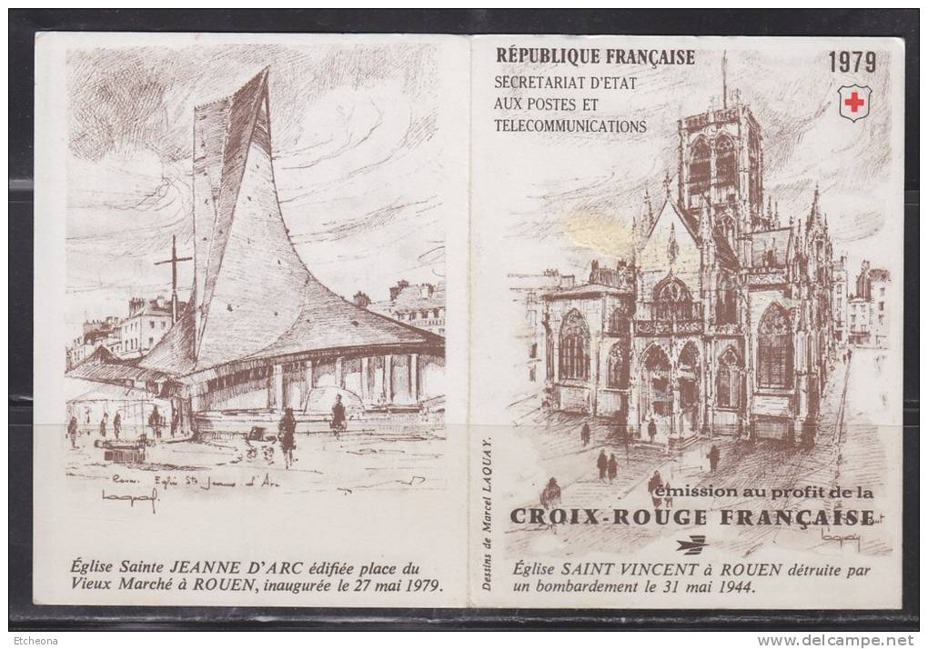 = Croix Rouge 1979 Vitraux De L'Eglise Jeanne D'Arc à Rouen: Hériodade, Simon Le Magicien N°2070 Et 2071 En Carnet Neuf - Croix Rouge