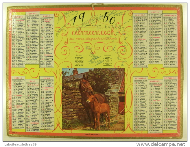 ALMANACH DES POSTES,TELEGRAPHES,TELELP HONE - 1960 - FIERTE MATERNELLE - Grand Format : 1941-60