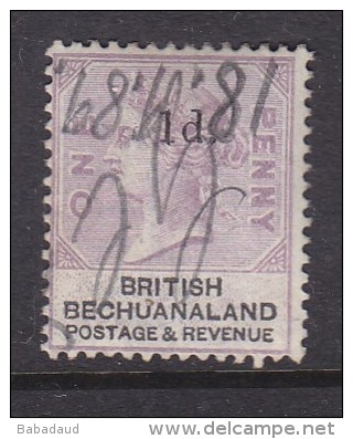 BECHUANALAND: QUEEN VICTORIA 1888, 1d Opt  On 1d Lilac &amp; Black, Fiscal, Pen Cancel - 1885-1895 Crown Colony