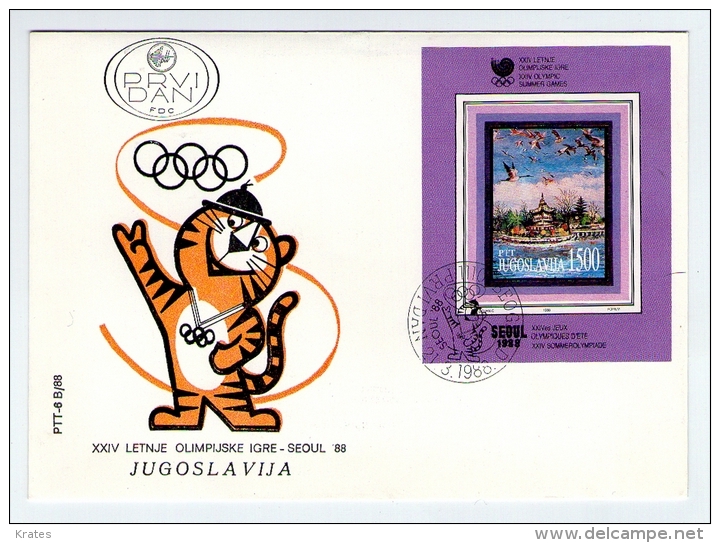 Old Letter - Yugoslavia, Seoul 1988 - FDC