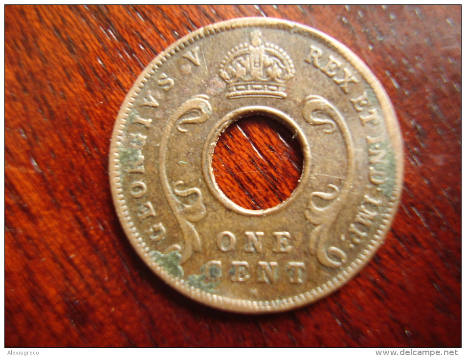 BRITISH EAST AFRICA USED ONE CENT COIN BRONZE Of 1924 H. - Afrique Orientale & Protectorat D'Ouganda
