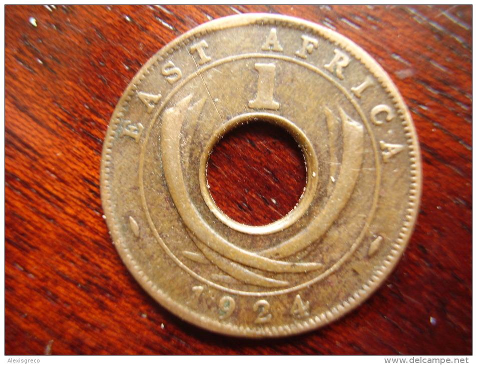 BRITISH EAST AFRICA USED ONE CENT COIN BRONZE Of 1924 H. - Ostafrika Und Herrschaft Von Uganda