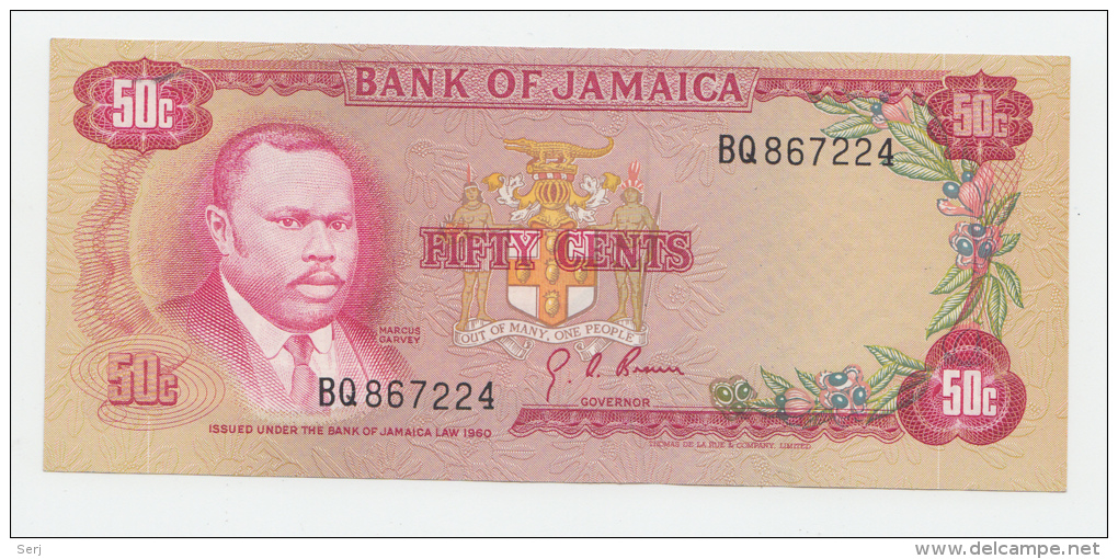 JAMAICA 50 Cents 1960 AUNC P 53 - Jamaica