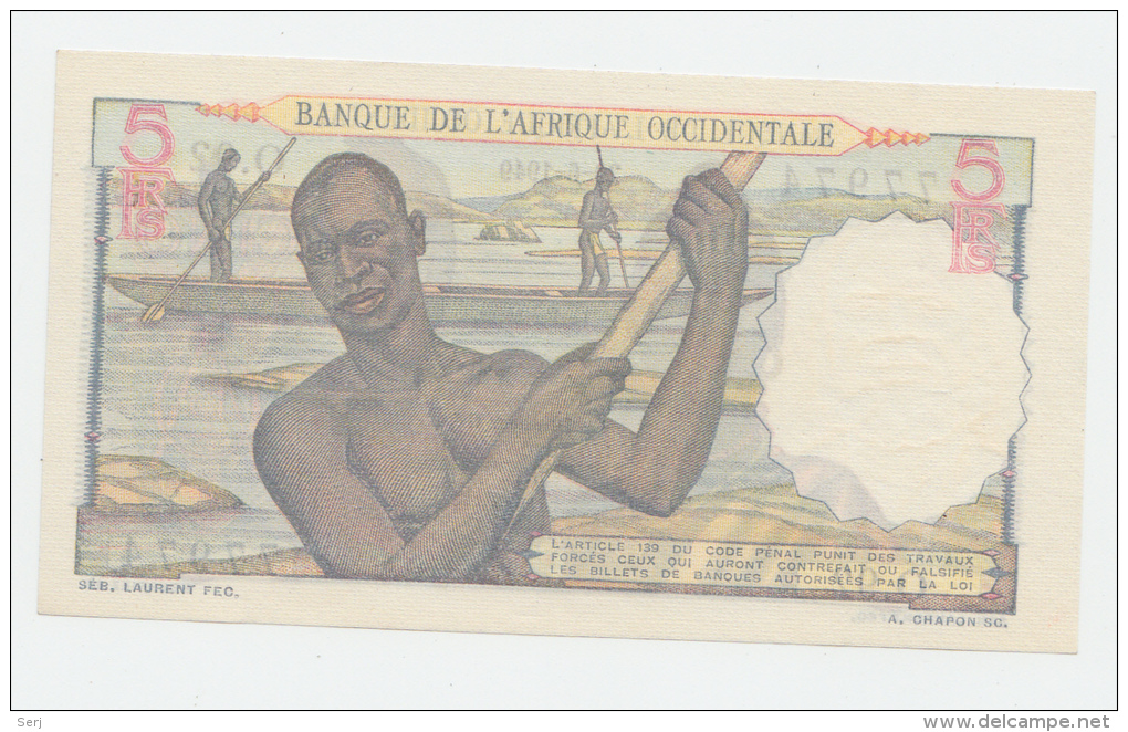 French West Africa 5 Francs 1949 UNC NEUF P 36 - Altri – Africa