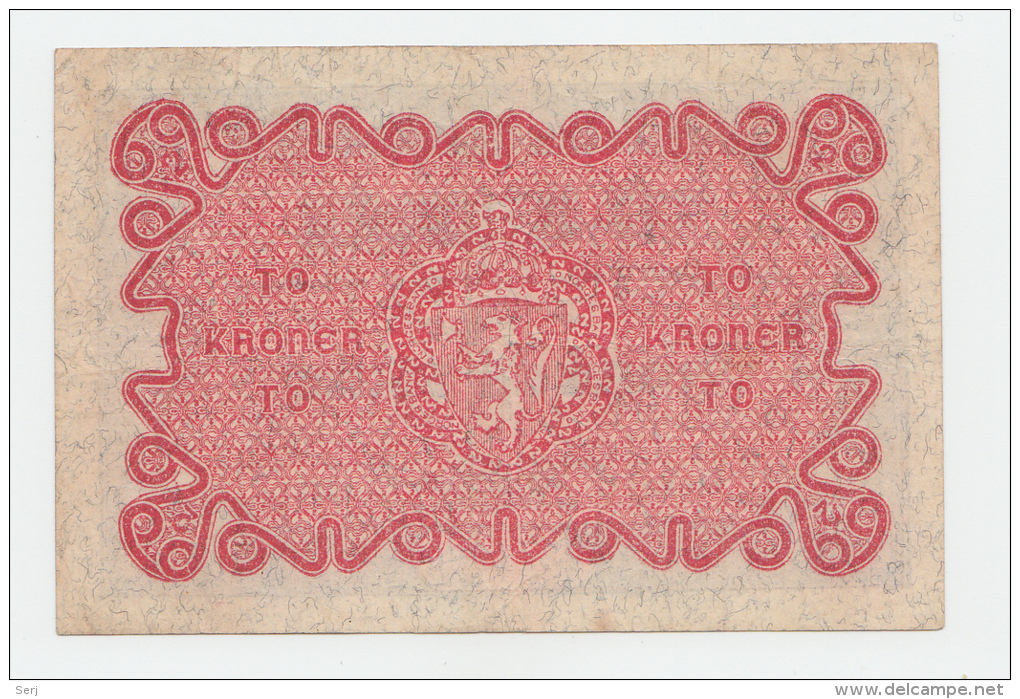 Norway 2 Kroner 1922 VF++ RARE P 14b  14 B - Noruega