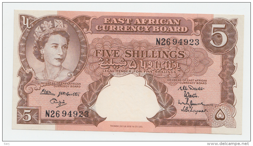 East Africa 5 Shillings 1962 - 1963  AUNC P 41b 41 B RARE - Altri – Africa