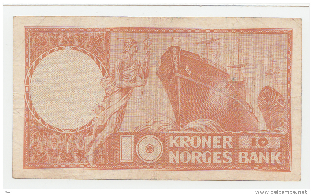 NORWAY 10 KRONER 1961 "F+" P 31c - Norvège