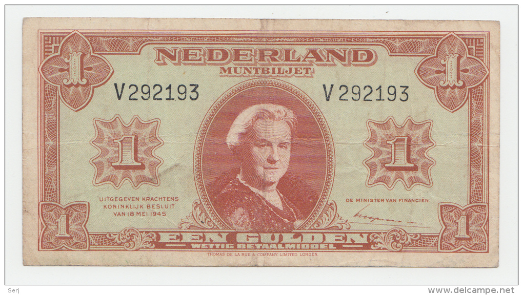 Netherlands 1 Gulden 1945 VF+ P 70 - 1 Gulden