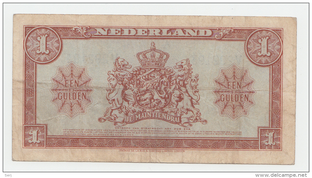 Netherlands 1 Gulden 1945 VF+ P 70 - 1  Florín Holandés (gulden)