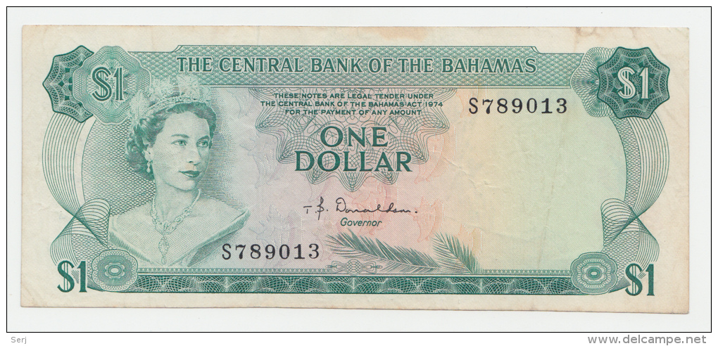 Bahamas 1 Dollar 1974 VF Crisp Banknote P 35a 35 A - Bahamas