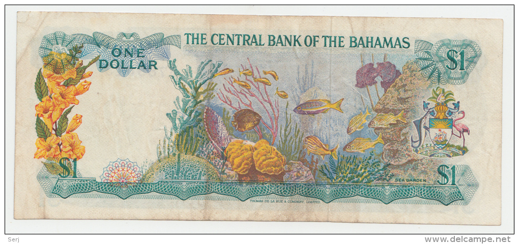 Bahamas 1 Dollar 1974 VF Crisp Banknote P 35a 35 A - Bahamas