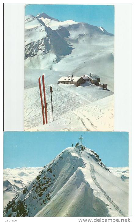 BRAUNSCHWEIGERHÜTTE Ötztaler Alpen Ötz Tirol Hüttenstempel 2 Karten 1975 - Oetz