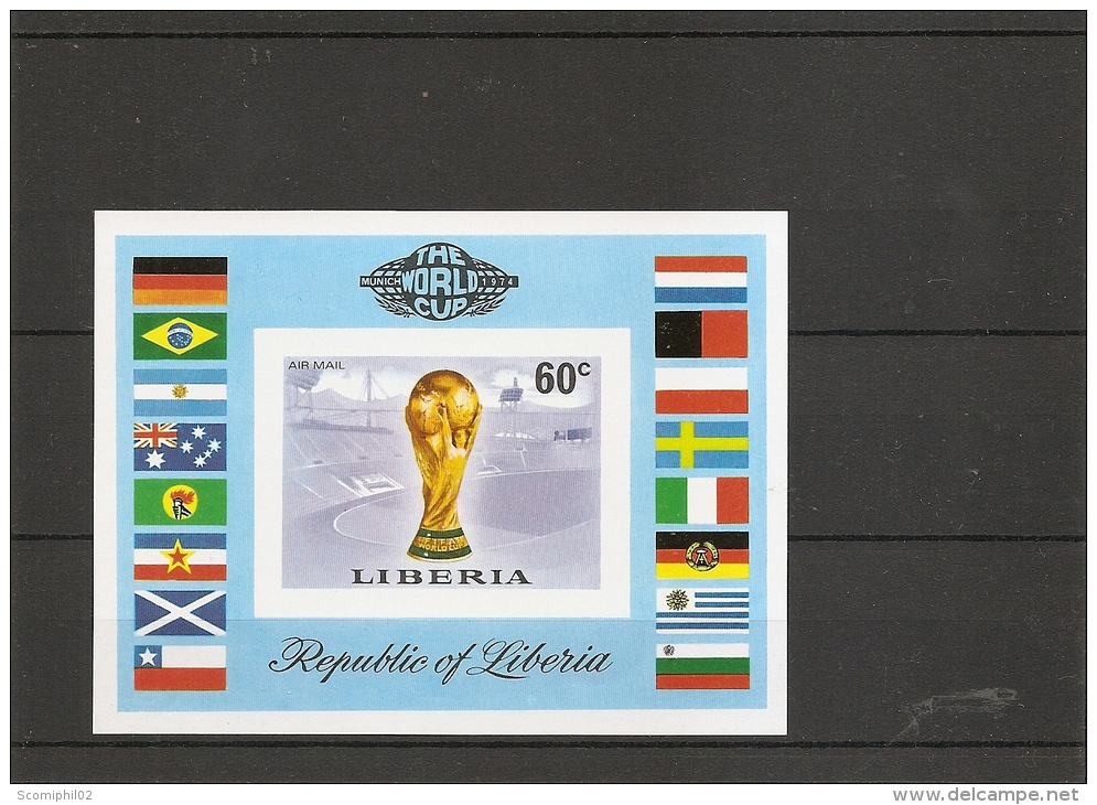 Coupe Du Monde En Allemagne -1974 ( BF 71 Non Dentelé Xxx -MNH- Du Libéria) - 1974 – Germania Ovest