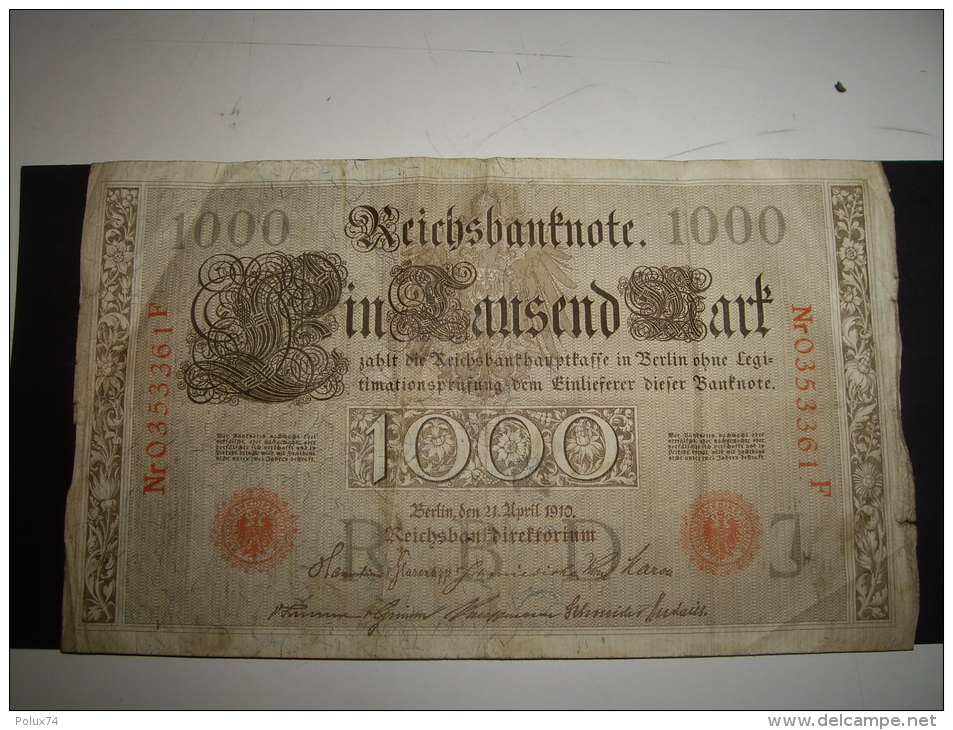 Allemagne 1000 Mark 1910  Pliures - 1000 Mark