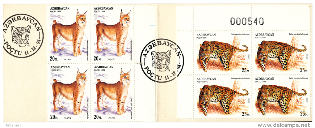 AZERBAIJAN - 1994 - VERY RARE BOOKLET OF WILD CATS - NUMBERED # 000540 - Azerbaiján