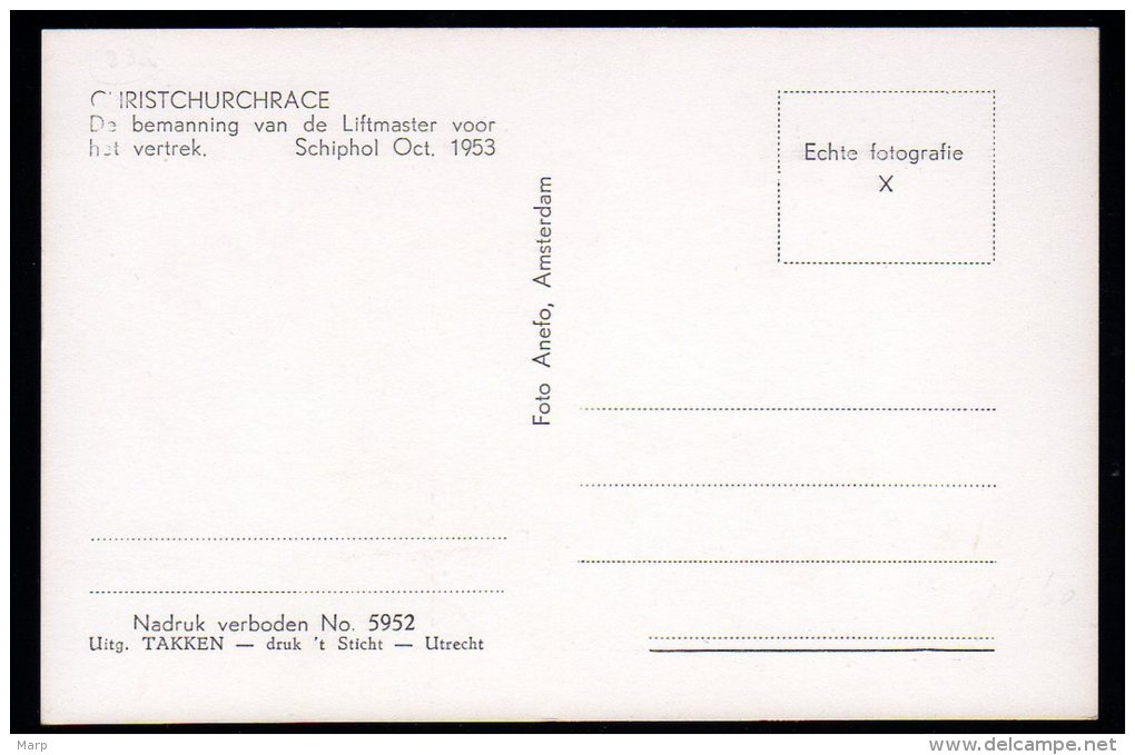 Christchurchrace, Liftmaster & Crew, Holland, 1953 KLM.Black & Whitecard Beautiful. - 1946-....: Moderne