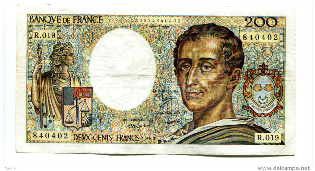 P France 200 Francs "" MONTESQUIEU "" 1983 # 8 - 200 F 1981-1994 ''Montesquieu''