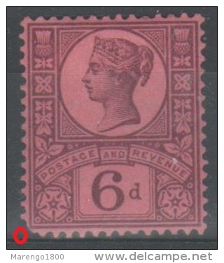 Grande-Bretagne 1887 - 6 P. * - Coin Dechiré  (NT !) - Unused Stamps