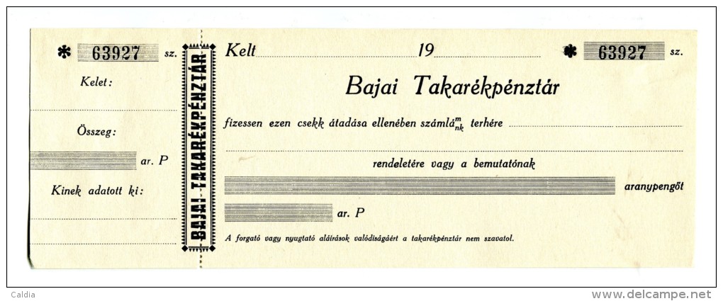 Hongrie Hungary Ungarn  "" CHEQUE BANQUE "" X 3 - Hungary