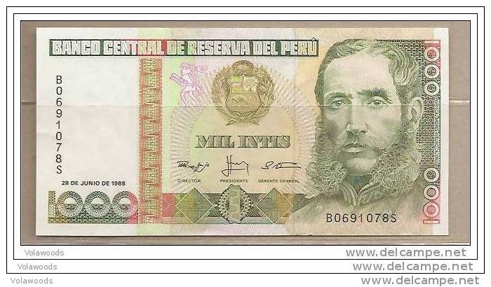 Peru - Banconota Circolata Da 1000 Intis P-136b.2 - 1988 - Perú