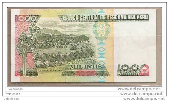 Peru - Banconota Circolata Da 1000 Intis P-136b.2 - 1988 - Perú