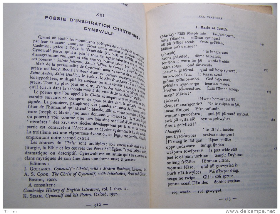 VIII LES 2 TOMES VIEIL ANGLAIS - MANUEL DE L ANGLAIS DU MOYEN AGE Des Origines Au XIVe 1950 Par Fernand MOSSE - English Language/ Grammar