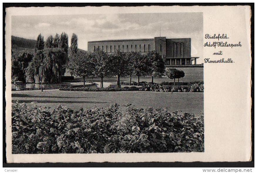 AK Bielefeld, Adolf-Hitler-Park Mit Konzerthalle, Gel 1941 - Bielefeld