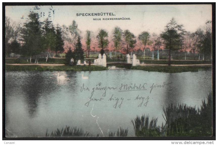 AK Speckenbüttel, Neue Rickmersbrücke, Gel 1909 - Bremerhaven