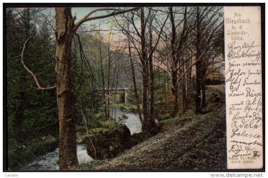 AK Am Glenebach Bei Der Lippoldshöhle, Gel 1909 (Brunkensen, Alfeld) - Alfeld