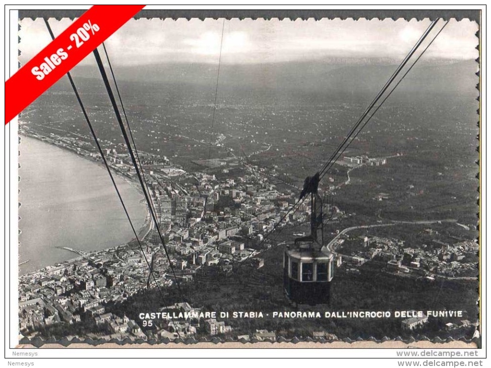 1955 CASTELLAMMARE DI STABIA PANORAMA DALL´INCROCIO DELLE FUNIVIE FG V SEE 2 SCAN - Castellammare Di Stabia