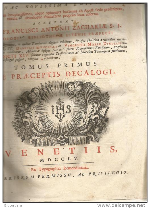 CALTANISSETTA: TAMBURINI TOMMASO.: THEOLOGIA MORALIS 1755 - Livres Anciens