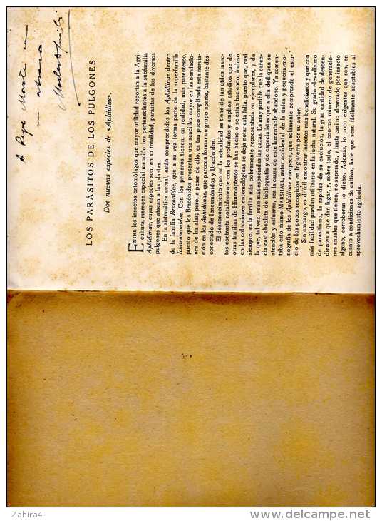 Livres Dédicacés-Estacion De Fitopatologia Agricola.Valencia-Modesto Quilis Pérez-Los Parasitos De Los Pulgones-Aphidius - Autres & Non Classés