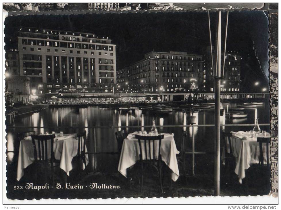 1954 NAPOLI SANTA LUCIA NOTTURNO FG V SEE 2 SCAN - Napoli (Napels)