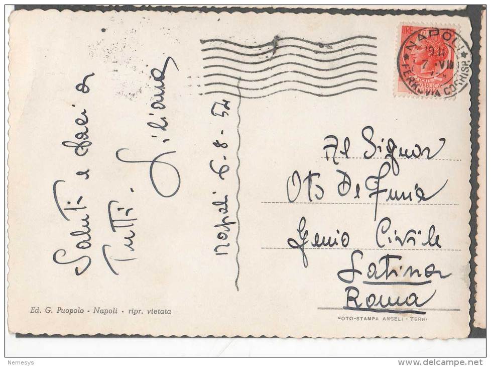 1954 NAPOLI SANTA LUCIA NOTTURNO FG V SEE 2 SCAN - Napoli (Napels)