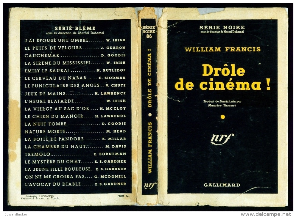 SERIE NOIRE 86: Drôle De Cinéma ! //William Francis - EO Mai 1951 - Série Noire