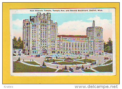 Postcard - New Masonic Temple, Detroit     (10838) - Detroit