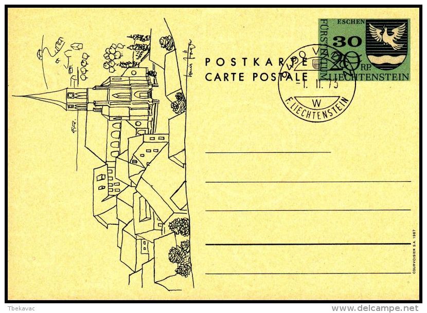 Liechtenstein 1973, Postal Stationery - Entiers Postaux