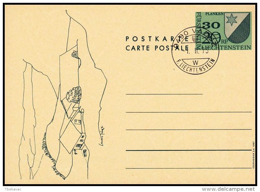 Liechtenstein 1973, Postal Stationery - Stamped Stationery