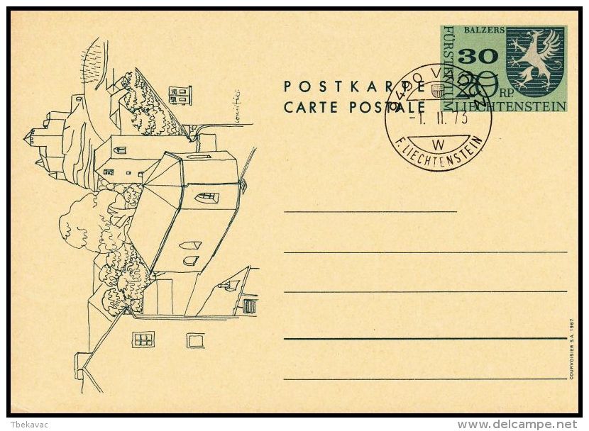 Liechtenstein 1973, Postal Stationery - Stamped Stationery