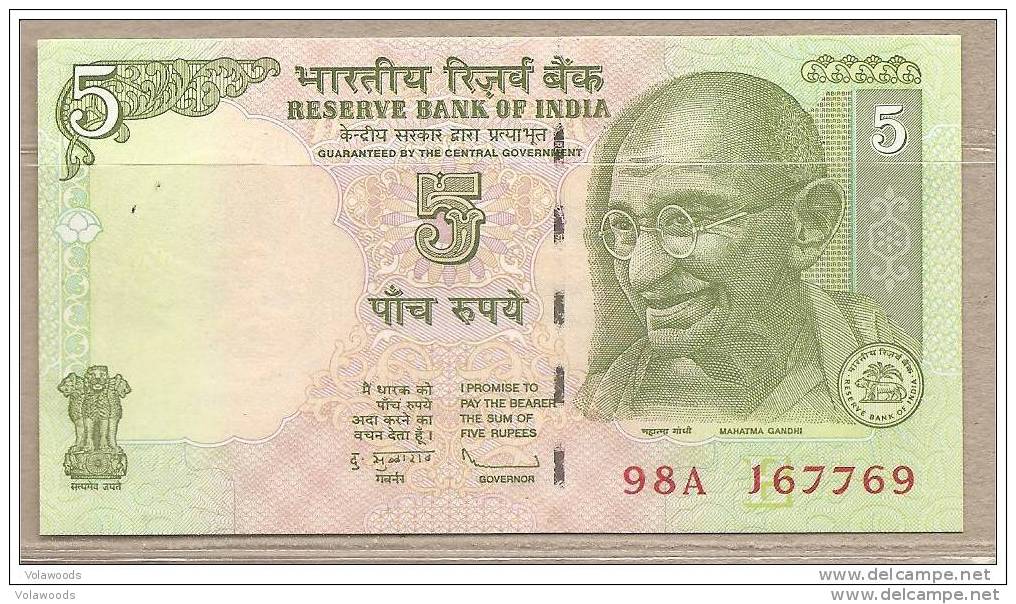 India - Banconota Non Circolata Da 5 Rupie - 2009 - Inde