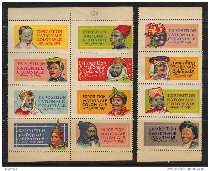 Exposition Coloniale 1922 Série De 12 Vignettes Toutes Avec Gomme ** - Philatelic Fairs