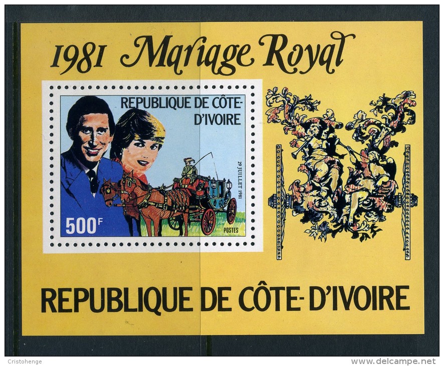 Ivory Coast 1981 Prince Charles & Princess Diana Wedding MS MNH - Ivory Coast (1960-...)