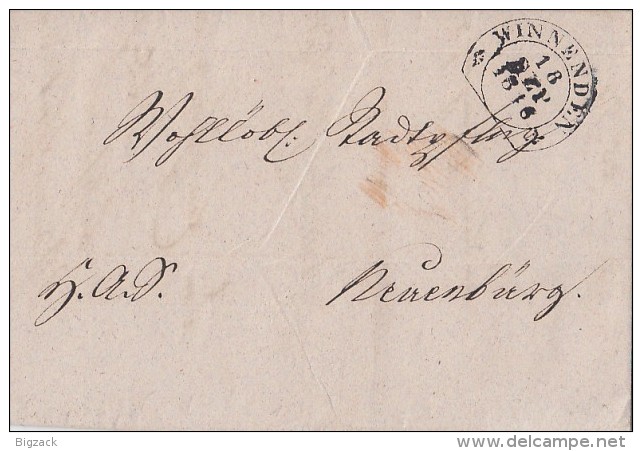 Brief Winnenden18.9 1846 Steigbügelstempel Gel. Nach Neuenburg - Prephilately