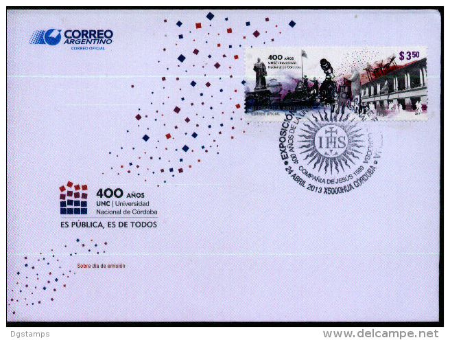 Argentina 2013 FDC 400 Años De La Universidad Nacional De Cordoba. National University Of Cordoba. 3 Scan. - FDC