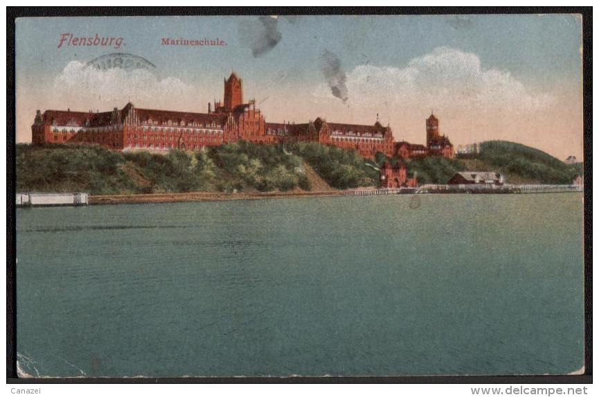 AK Flensburg, Marineschule, Gel 1920 - Flensburg